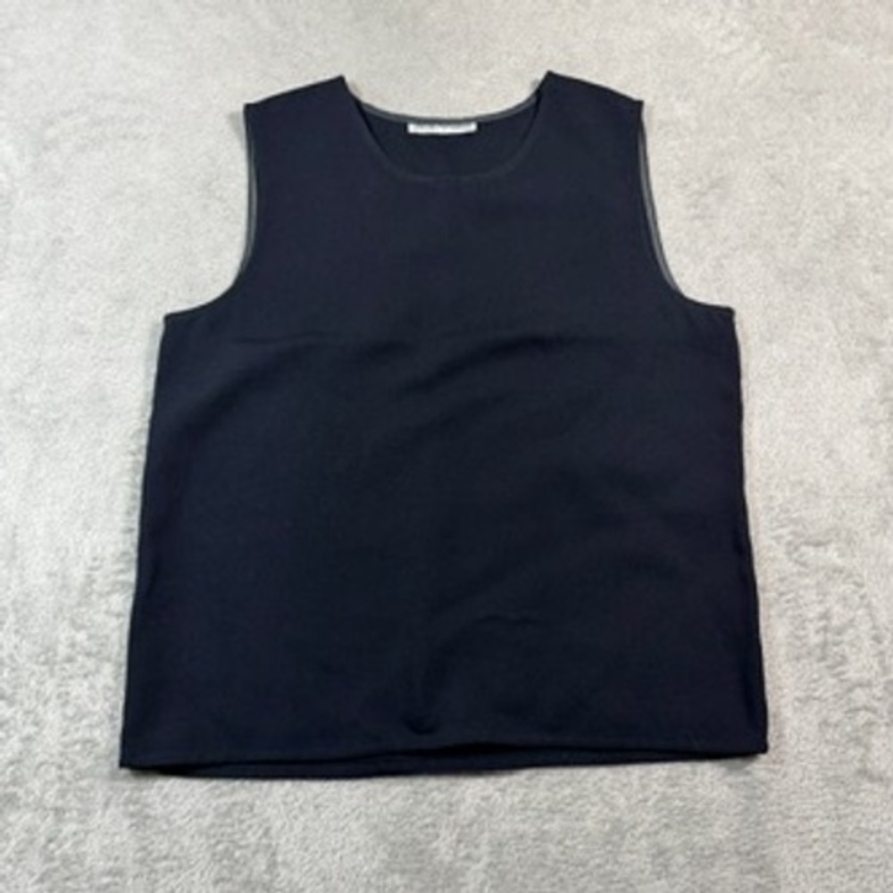 Emporio Armani Tank Top Women Small Black Sleeveless Crew Neck Casual Minimalist